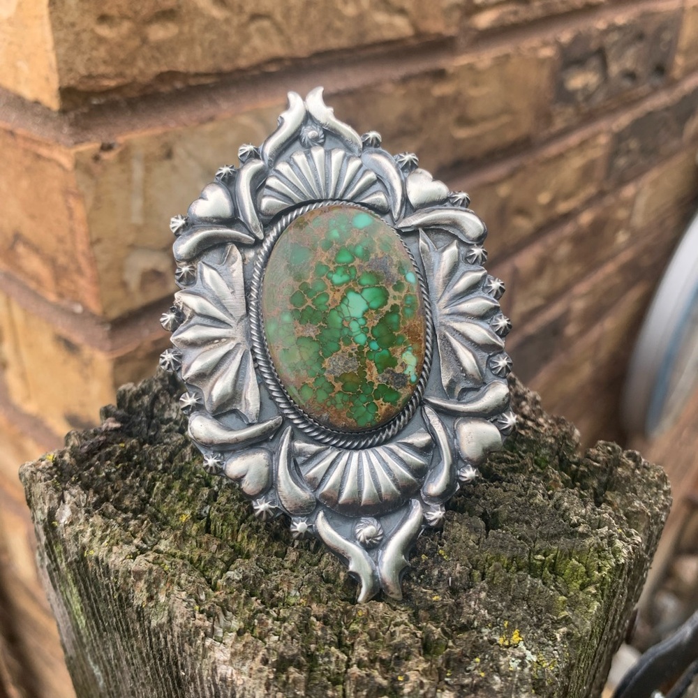 Sterling silver navajo turquoise ring 925 Native American made vintage jewelry - Picture 9 of 13